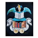 Anioł Bibliofil 16 oryginalny obraz ręcznie malowany collage