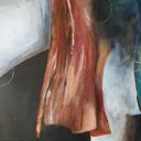 ABSTRAKCJA - obraz akrylowy 50x70 cm w brązach, czerni i szarości