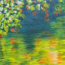 OBRAZ RĘCZNIE MALOWANY AKRYLOWY "SCHYŁEK LATA" - 30x24cm