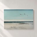 Obraz ręcznie malowany pejzaż morski z mewami plaża 60x90cm