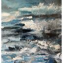 Sztorm i - obraz akrylowy ręcznie malowany na płótnie 73x92 cm do salonu i sypialni