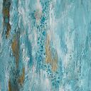 Blue Lagoon 5 - abstrakcyjny obraz ręcznie malowany akrylem na płótnie 60 x 80 cm