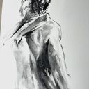 Z Tobą - rysunek z węgla 50x70 do sypialni