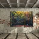 Obraz na płótnie Jesienny Las 120x80 cm - leśny potok i słońce