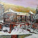 Kraków zimą - obraz akrylowy 70x50 cm