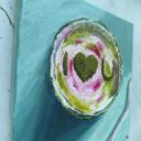 Komplet 2 obrazów Matcha Lovers 20x20 - zielony dyptyk zen (olej na płótnie)