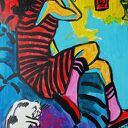 Obraz do salonu Dziewczyna z kotem 30 x 42 cm
