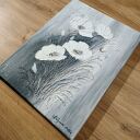 NOWOCZESNY OBRAZ STRUKTURALNY Z WIDOCZNĄ TEKSTURĄ 3D - "SREBRZYSTY SZYK" (dostawa gratis)