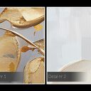 Obraz do salonu - BIAŁE KWIATY ZŁOTE LIŚCIE ELEGANCKI MOTYW - 70x50 cm (103701)