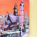 Świątynia Wang w Karpaczu - ręcznie malowany obraz akrylowy na płótnie (30x40x2 cm)