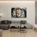 Obraz na płótnie 120x80 Potęga Lwa10 - Nowoczesny Gold Design (loft glamour)