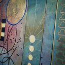 Geometria abstrakcyjna 7 - obraz na płótnie 120x80 cm (mixed media)