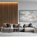 Strukturalny obraz boho XXL 150x90 cm - ręcznie malowany w jasnych tonach 