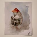 Jeżyk - bajkowa ilustracja w akwareli