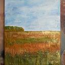 Złote pola - obraz akrylowy 30x40 cm z metalicznym blaskiem