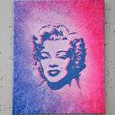 Marilyn Monroe Pop Art - obraz z efektem holo 40x50 cm ręcznie malowany
