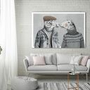 NOWOCZESNY OBRAZ DRUKOWANY NA PŁÓTNIE - BARAN I OWCA, ŚLUB, PAŃSTWO BARANOWSCY 120x80cm
