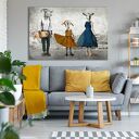 Obraz drukowany na płótnie Kozłowscy z córką 120x80 cm - zabawne kozy do wnętrza