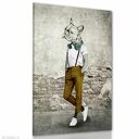 Obraz drukowany na płótnie Buldog w spodniach 80x120 cm do pokoju nastolatka