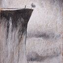 Rysunek węglem i akwarelą formatu A4