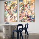Zestaw 2 obrazów 100x70 cm z nowoczesną abstrakcją