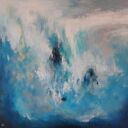 Abstrakcja ze złotem - obraz akrylowy 60x60 cm ręcznie malowany