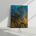 Złote głębiny oceanu - nowoczesny obraz abstrakcyjny na płótnie 30x40