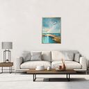 Żurawie abstrakcyjny pejzaż - ręcznie malowany obraz na płótnie 50x70 cm