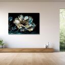 Obraz flower 1 BLACK 120x80 - nowoczesna elegancja premium do salonu i przedpokoju