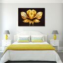 Złoty obraz KWIAT 19 na głębokim brązowym tle - glamour 3D 120x80 cm