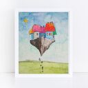 MIASTECZKO - akwarela formatu 12,5/18 cm