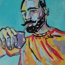 Portret Sarmaty - ręcznie malowany obraz olejny na płycie
