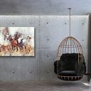 Obraz koni w galopie 120x80 - nowoczesny styl premium na płótnie canvas