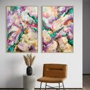 Zestaw kolorowych obrazów 90x60 cm - abstrakcja ręcznie malowana