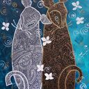 „Koty. Miły spacer” (Giclee) - obraz z kotami 42x50 cm