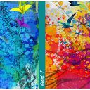 Abstrakcyjne drzewo z kolorowymi plamami - obraz na płótnie 147x60 cm
