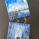 Obraz olejny deszcz deszczowa para 2 sztuki struktura 20&times;20