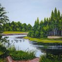 OBRAZ RĘCZNIE MALOWANY AKRYLOWY "ZAPACH LASU" - 24x30cm