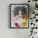 Radiant beauty, akwarela na papierze, portret kobiety a4