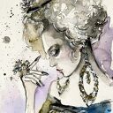 Princess - akwarela na papierze, portret kobiety glamour