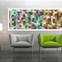 Abstrakcja ośmiokąty - obraz na płótnie 147x60 cm, gotowy do zawieszenia