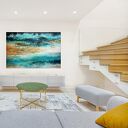 Blue Lagoon 12 - nowoczesny obraz abstrakcyjny 150x100