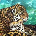 Obraz akrylowy Care - jaguar i koty, 50x70x2 cm