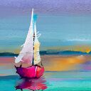 Obraz na płótnie - KOLOROWY ŻAGLÓWKI MAZURY JEZIORO - 120x80 cm