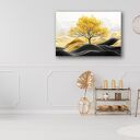 Złote Drzewo 23 - czarno-złoty obraz na płótnie 120x80 cm