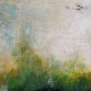 Żurawie - abstrakcyjny pejzaż, obraz ręcznie malowany 50x70 cm