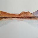 Pejzaż w brązach - akwarela 24/18 cm (technika mieszana na papierze Fabriano)