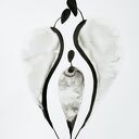 Czarno-biała abstrakcja ręcznie malowana tuszem 50x70 cm