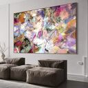Obraz abstrakcyjny 100x140 cm ręcznie malowany akryl na płótnie - kolorowa abstrakcja