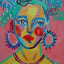 Portret kobiecy - obraz olejny sygnowany 21 x 29 cm